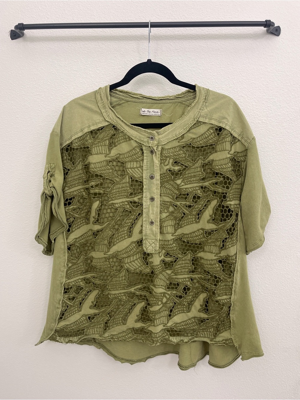 We The Free Green Boho Fly Away With Me Tee - Free People